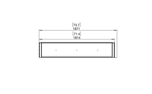 Ecosmart Fire Flex 68LC Left Corner Fireplace Insert - Black Finish / Stainless Steel Burner - ESF.FX.68LC